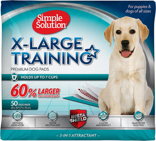 Extra Large Training Puppy Pads - 3 in 1 Attractant - Absorbs up to & Cups of Liquid - 28X30In - 50 Count