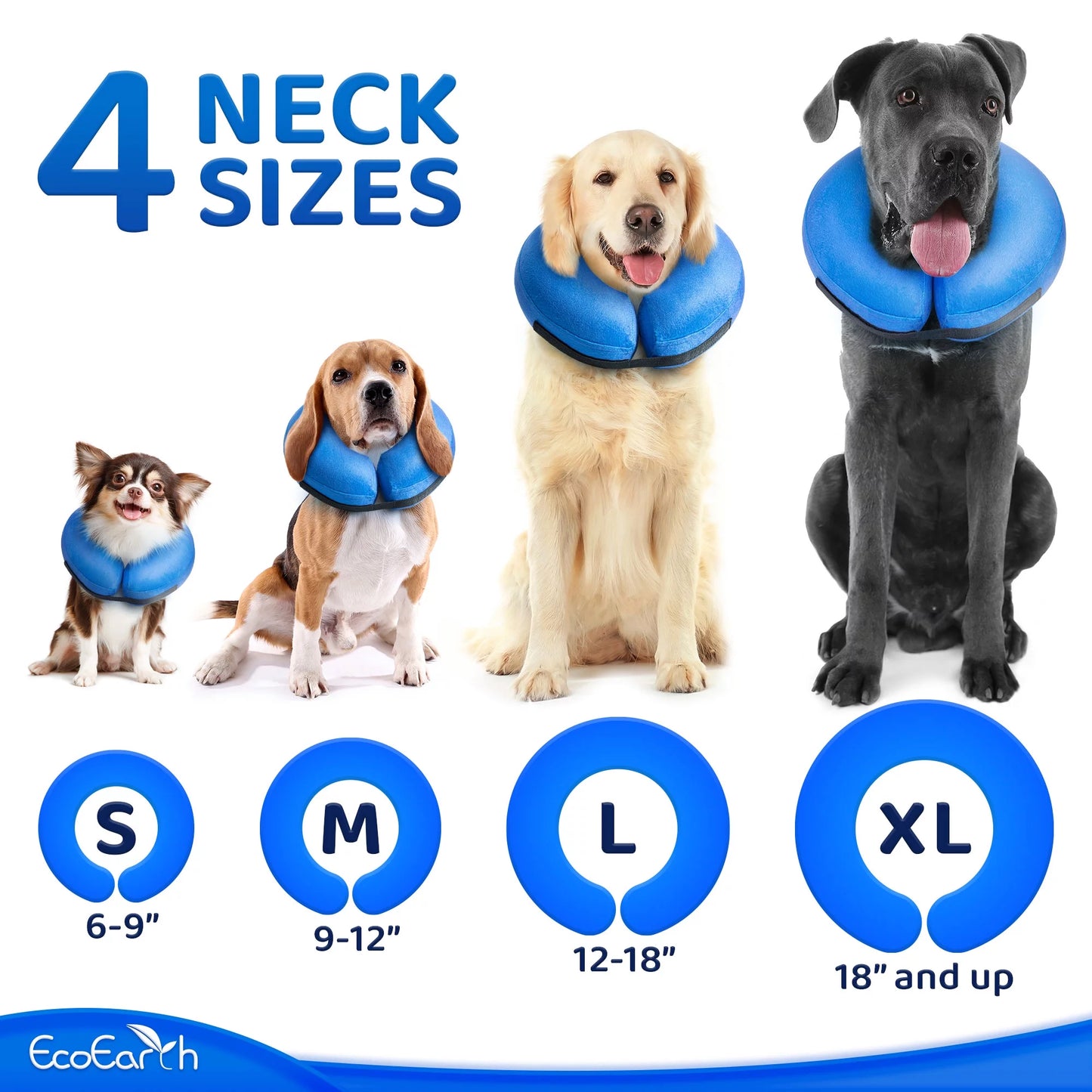 Inflatable Dog Cone (Extra-Large), after Surgery Anti-Bite Lick Wound Soft & Comfortable Protective Collar for Cats & Dogs by