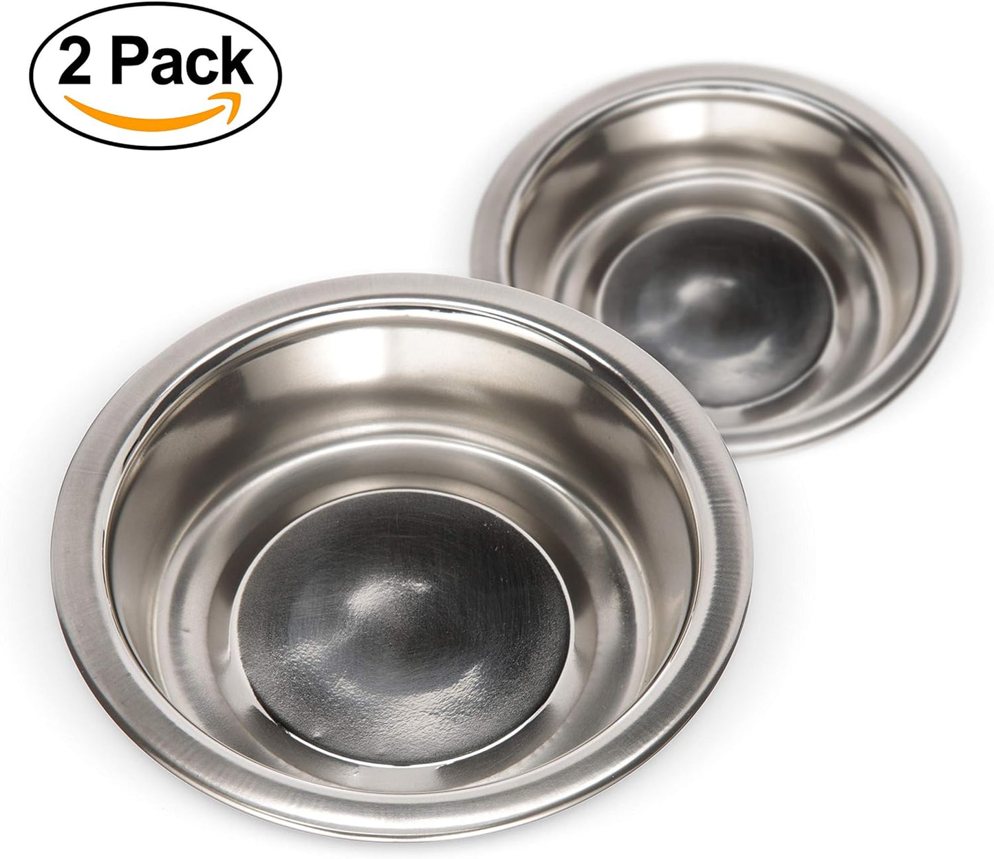 Stainless Steel Dog and Cat Bowls (2 Pack) Neater Feeder Cat Deluxe or Cat Express Extra Replacement Bowl (Metal Food and Water Dish) (1 Cup)